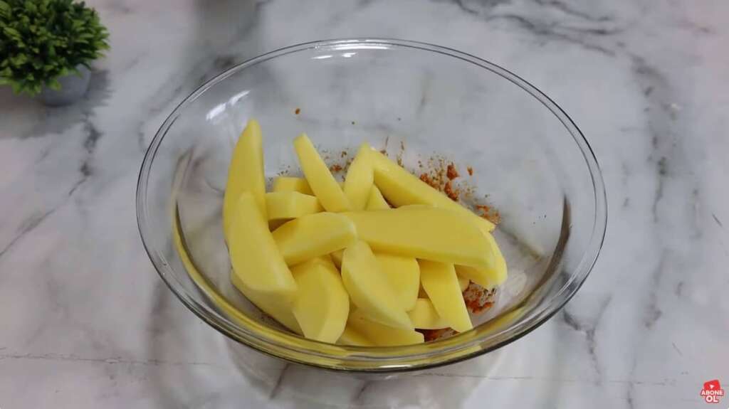 soslu elma dilim patates