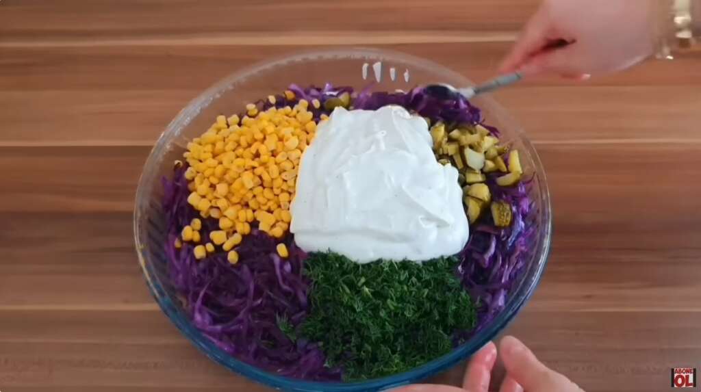 yoğurtlu mor lahana salatası